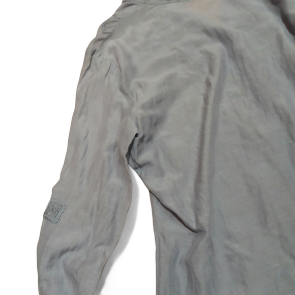 Elie Tahari Light Gray Women's Size Medium Silk Blend Embroidered Silk Blouse - Picture 9 of 10